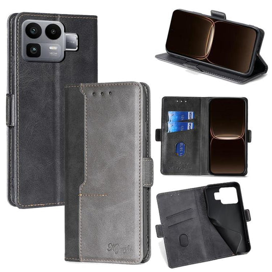 Contrast Color Side Buckle Leather Phone Case, For Realme Neo8 5G, For Realme 16 Pro+ 5G, For Realme 16 Pro 5G, For Realme C85 5G, For Realme C85 Pro 4G, For Realme C71 4G, For Realme GT 7 5G Global, For Realme 14 5G Global, For Realme P3 Ultra 5G