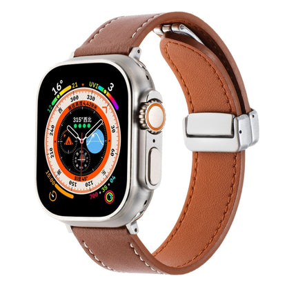 Magnetic Buckle Skin Feel Leather Watch Band, For Apple Watch SE 2023 44mm, For Apple Watch Ultra 49mm, For Apple Watch SE 2023 40mm, For Apple Watch SE 2022 40mm, For Apple Watch SE 2022 44mm, For Apple Watch Serie 9 41mm, For Apple Watch Serie 8 41mm...