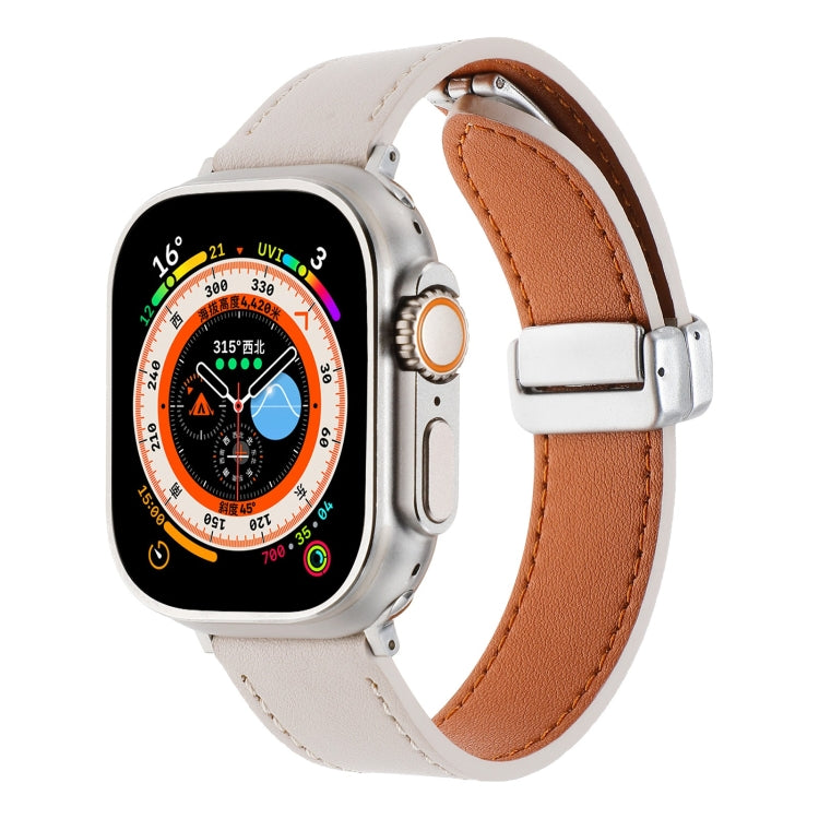 Magnetic Buckle Skin Feel Leather Watch Band, For Apple Watch SE 2023 44mm, For Apple Watch Ultra 49mm, For Apple Watch SE 2023 40mm, For Apple Watch SE 2022 40mm, For Apple Watch SE 2022 44mm, For Apple Watch Serie 9 41mm, For Apple Watch Serie 8 41mm...