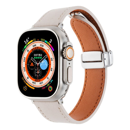 Magnetic Buckle Skin Feel Leather Watch Band, For Apple Watch SE 2023 44mm, For Apple Watch Ultra 49mm, For Apple Watch SE 2023 40mm, For Apple Watch SE 2022 40mm, For Apple Watch SE 2022 44mm, For Apple Watch Serie 9 41mm, For Apple Watch Serie 8 41mm...