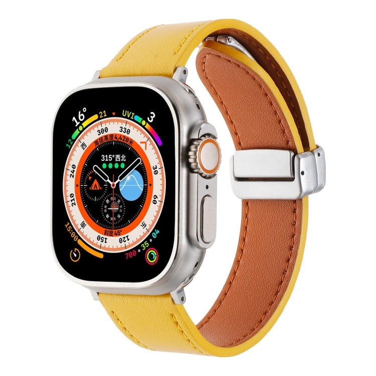 Magnetic Buckle Skin Feel Leather Watch Band, For Apple Watch SE 2023 44mm, For Apple Watch Ultra 49mm, For Apple Watch SE 2023 40mm, For Apple Watch SE 2022 40mm, For Apple Watch SE 2022 44mm, For Apple Watch Serie 9 41mm, For Apple Watch Serie 8 41mm...