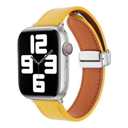 Magnetic Buckle Skin Feel Leather Watch Band, For Apple Watch Serie 6 40mm, For Apple Watch Serie 6 44mm, For Apple Watch Serie 5 44mm, For Apple Watch Serie 5 40mm, For Apple Watch Serie 4 44mm, For Apple Watch 42mm, For Apple Watch Serie 4 40mm������...