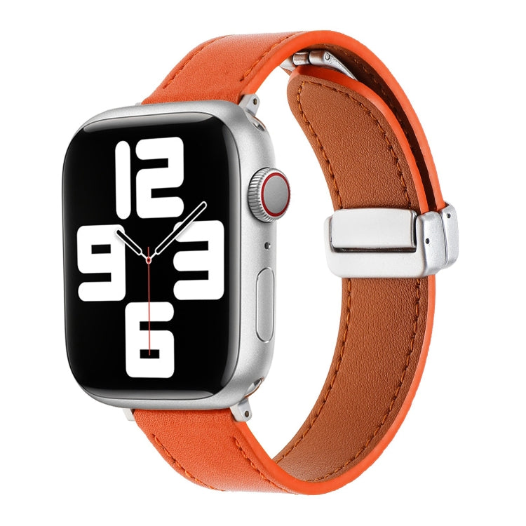 Magnetic Buckle Skin Feel Leather Watch Band, For Apple Watch Serie 6 40mm, For Apple Watch Serie 6 44mm, For Apple Watch Serie 5 44mm, For Apple Watch Serie 5 40mm, For Apple Watch Serie 4 44mm, For Apple Watch 42mm, For Apple Watch Serie 4 40mm������...