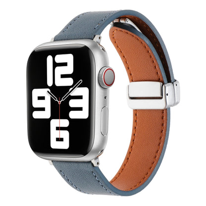 Magnetic Buckle Skin Feel Leather Watch Band, For Apple Watch Serie 6 40mm, For Apple Watch Serie 6 44mm, For Apple Watch Serie 5 44mm, For Apple Watch Serie 5 40mm, For Apple Watch Serie 4 44mm, For Apple Watch 42mm, For Apple Watch Serie 4 40mm������...