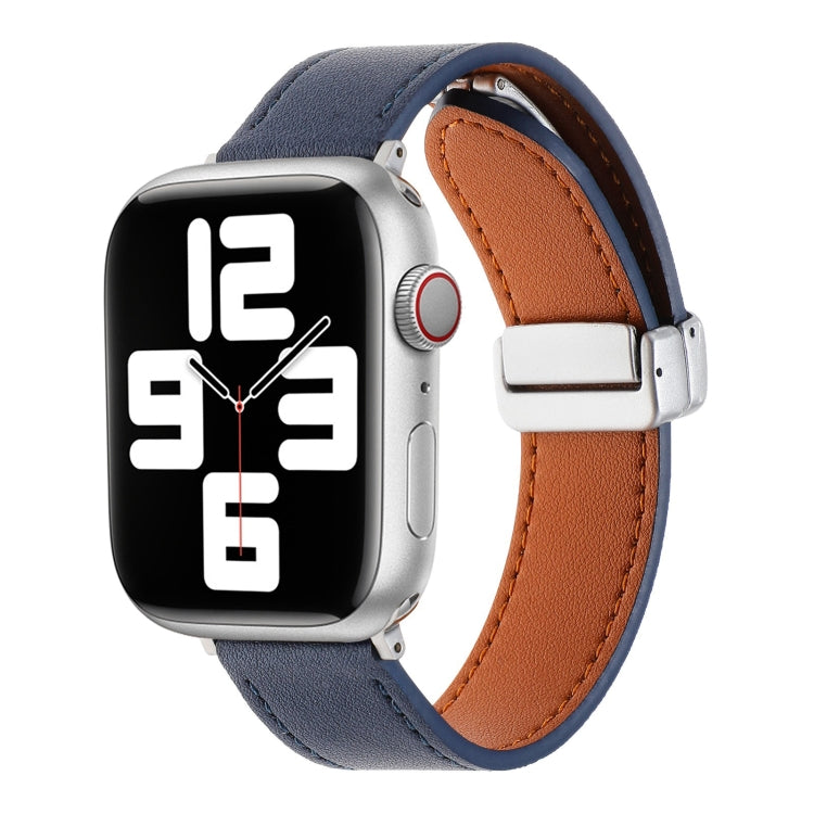 Magnetic Buckle Skin Feel Leather Watch Band, For Apple Watch Serie 6 40mm, For Apple Watch Serie 6 44mm, For Apple Watch Serie 5 44mm, For Apple Watch Serie 5 40mm, For Apple Watch Serie 4 44mm, For Apple Watch 42mm, For Apple Watch Serie 4 40mm������...