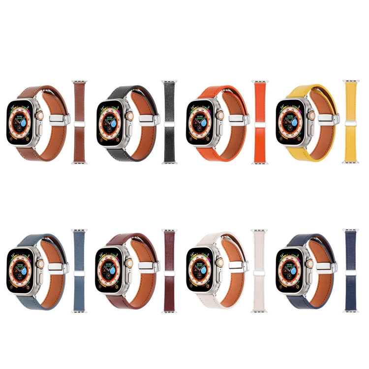 Magnetic Buckle Skin Feel Leather Watch Band, For Apple Watch SE 2023 44mm, For Apple Watch Ultra 49mm, For Apple Watch SE 2023 40mm, For Apple Watch SE 2022 40mm, For Apple Watch Serie 9 41mm, For Apple Watch SE 2022 44mm, For Apple Watch Serie 8 41mm...
