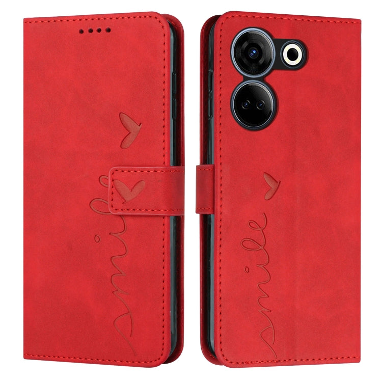 Skin Feel Heart Pattern Leather Phone Case, For Tecno Pova Neo 3, For Tecno Camon 20 Premier, For Tecno Camon 20 Pro 5G, For Tecno Pova 5 4G, For Tecno Camon 20/Camon 20 Pro 4G