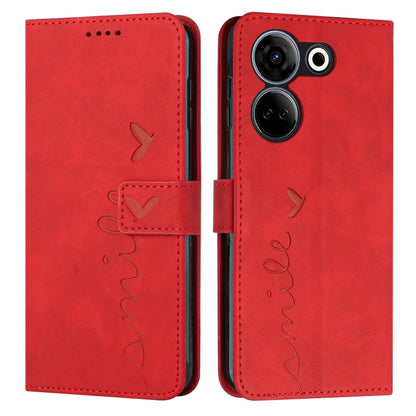 Skin Feel Heart Pattern Leather Phone Case, For Tecno Pova Neo 3, For Tecno Camon 20 Premier, For Tecno Camon 20 Pro 5G, For Tecno Pova 5 4G, For Tecno Camon 20/Camon 20 Pro 4G