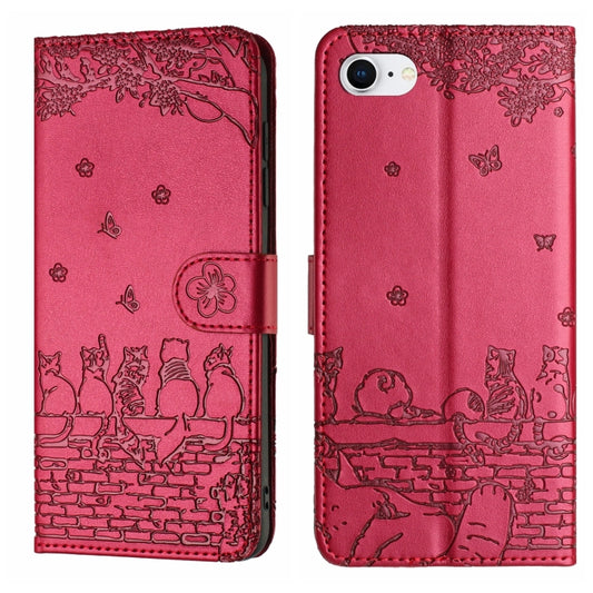 Cat Embossing Pattern Leather Phone Case with Lanyard, For iPhone 16e / 17e, For iPhone 17 Pro Max, For iPhone 17 Pro, For iPhone 17, For iPhone Air, For iPhone 16 Pro Max, For iPhone 16 Pro, For iPhone 16 Plus, For iPhone 16, For iPhone 15 Pro Max    ...