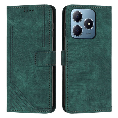 Skin Feel Stripe Pattern Leather Phone Case with Lanyard, For Realme 16T 5G, For Realme P4 Power 5G, For Realme 16 5G, For Realme 16 Pro+ 5G, For Realme 16 Pro 5G, For Realme C85 5G / 15x 5G India, For Realme C85 Pro 4G, For Realme 15T 5G              ...