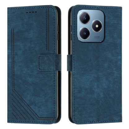 Skin Feel Stripe Pattern Leather Phone Case with Lanyard, For Realme 16T 5G, For Realme P4 Power 5G, For Realme 16 5G, For Realme 16 Pro+ 5G, For Realme 16 Pro 5G, For Realme C85 5G / 15x 5G India, For Realme C85 Pro 4G, For Realme 15T 5G              ...