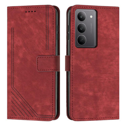Skin Feel Stripe Pattern Leather Phone Case with Lanyard, For Realme 16T 5G, For Realme P4 Power 5G, For Realme 16 5G, For Realme 16 Pro+ 5G, For Realme 16 Pro 5G, For Realme C85 5G / 15x 5G India, For Realme C85 Pro 4G, For Realme 15T 5G              ...