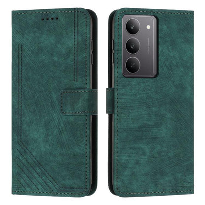 Skin Feel Stripe Pattern Leather Phone Case with Lanyard, For Realme 16T 5G, For Realme P4 Power 5G, For Realme 16 5G, For Realme 16 Pro+ 5G, For Realme 16 Pro 5G, For Realme C85 5G / 15x 5G India, For Realme C85 Pro 4G, For Realme 15T 5G              ...