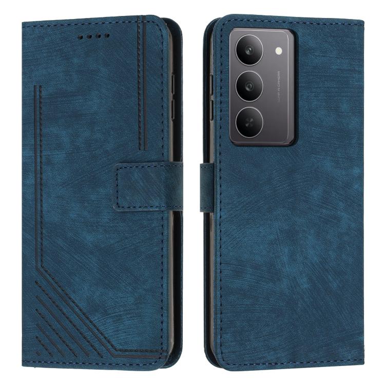 Skin Feel Stripe Pattern Leather Phone Case with Lanyard, For Realme 16T 5G, For Realme P4 Power 5G, For Realme 16 5G, For Realme 16 Pro+ 5G, For Realme 16 Pro 5G, For Realme C85 5G / 15x 5G India, For Realme C85 Pro 4G, For Realme 15T 5G              ...