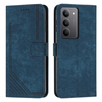 Skin Feel Stripe Pattern Leather Phone Case with Lanyard, For Realme 16T 5G, For Realme P4 Power 5G, For Realme 16 5G, For Realme 16 Pro+ 5G, For Realme 16 Pro 5G, For Realme C85 5G / 15x 5G India, For Realme C85 Pro 4G, For Realme 15T 5G              ...
