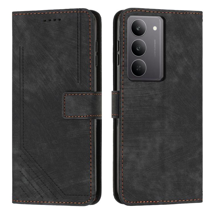 Skin Feel Stripe Pattern Leather Phone Case with Lanyard, For Realme 16T 5G, For Realme P4 Power 5G, For Realme 16 5G, For Realme 16 Pro+ 5G, For Realme 16 Pro 5G, For Realme C85 5G / 15x 5G India, For Realme C85 Pro 4G, For Realme 15T 5G              ...