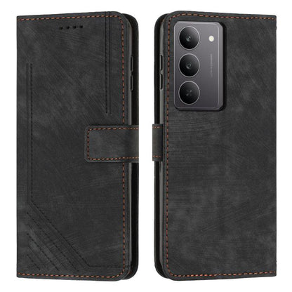 Skin Feel Stripe Pattern Leather Phone Case with Lanyard, For Realme 16T 5G, For Realme P4 Power 5G, For Realme 16 5G, For Realme 16 Pro+ 5G, For Realme 16 Pro 5G, For Realme C85 5G / 15x 5G India, For Realme C85 Pro 4G, For Realme 15T 5G              ...