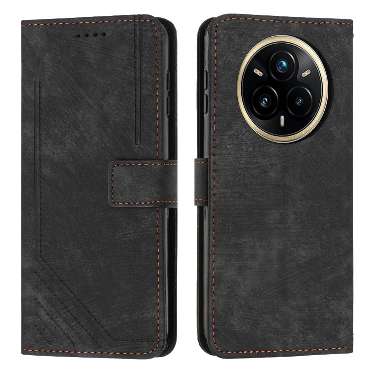 Skin Feel Stripe Pattern Leather Phone Case with Lanyard, For Realme 16T 5G, For Realme P4 Power 5G, For Realme 16 5G, For Realme 16 Pro+ 5G, For Realme 16 Pro 5G, For Realme C85 5G / 15x 5G India, For Realme C85 Pro 4G, For Realme 15T 5G              ...