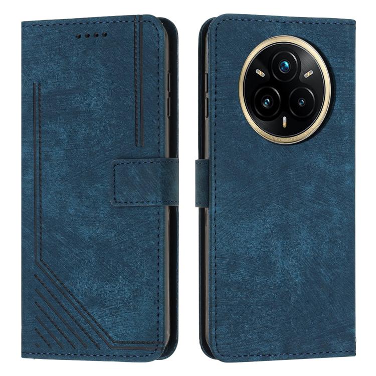 Skin Feel Stripe Pattern Leather Phone Case with Lanyard, For Realme 16T 5G, For Realme P4 Power 5G, For Realme 16 5G, For Realme 16 Pro+ 5G, For Realme 16 Pro 5G, For Realme C85 5G / 15x 5G India, For Realme C85 Pro 4G, For Realme 15T 5G              ...