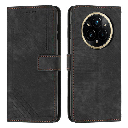 Skin Feel Stripe Pattern Leather Phone Case with Lanyard, For Realme 16T 5G, For Realme P4 Power 5G, For Realme 16 5G, For Realme 16 Pro+ 5G, For Realme 16 Pro 5G, For Realme C85 5G / 15x 5G India, For Realme C85 Pro 4G, For Realme 15T 5G              ...