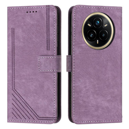 Skin Feel Stripe Pattern Leather Phone Case with Lanyard, For Realme 16T 5G, For Realme P4 Power 5G, For Realme 16 5G, For Realme 16 Pro+ 5G, For Realme 16 Pro 5G, For Realme C85 5G / 15x 5G India, For Realme C85 Pro 4G, For Realme 15T 5G              ...