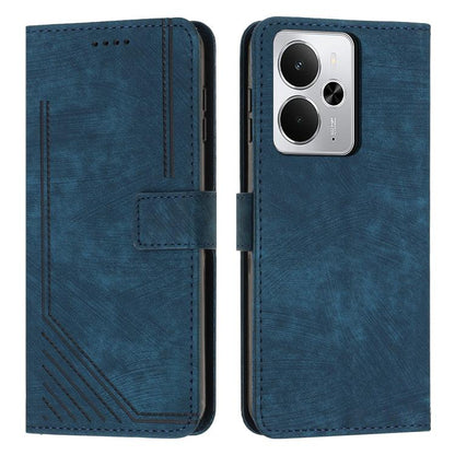 Skin Feel Stripe Pattern Leather Phone Case with Lanyard, For Realme 16T 5G, For Realme P4 Power 5G, For Realme 16 5G, For Realme 16 Pro+ 5G, For Realme 16 Pro 5G, For Realme C85 5G / 15x 5G India, For Realme C85 Pro 4G, For Realme 15T 5G              ...