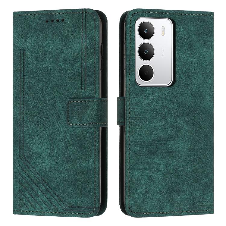 Skin Feel Stripe Pattern Leather Phone Case with Lanyard, For Realme 16T 5G, For Realme P4 Power 5G, For Realme 16 5G, For Realme 16 Pro+ 5G, For Realme 16 Pro 5G, For Realme C85 5G / 15x 5G India, For Realme C85 Pro 4G, For Realme 15T 5G              ...