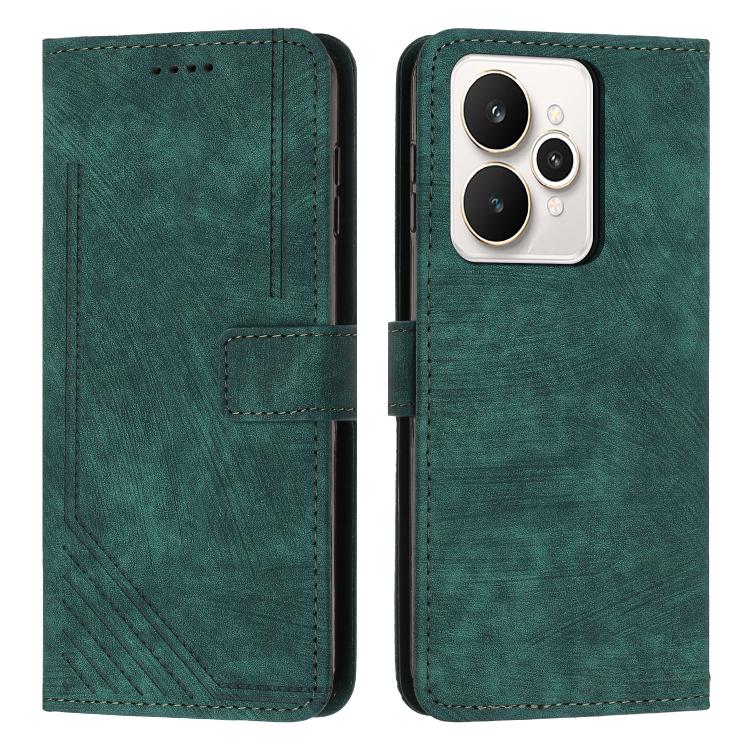 Skin Feel Stripe Pattern Leather Phone Case with Lanyard, For Realme 16T 5G, For Realme P4 Power 5G, For Realme 16 5G, For Realme 16 Pro+ 5G, For Realme 16 Pro 5G, For Realme C85 5G / 15x 5G India, For Realme C85 Pro 4G, For Realme 15T 5G              ...