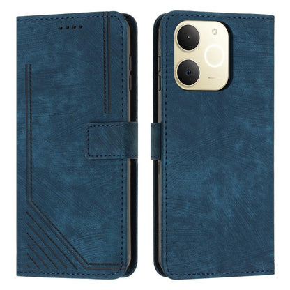Skin Feel Stripe Pattern Leather Phone Case with Lanyard, For Realme 16T 5G, For Realme P4 Power 5G, For Realme 16 5G, For Realme 16 Pro+ 5G, For Realme 16 Pro 5G, For Realme C85 5G / 15x 5G India, For Realme C85 Pro 4G, For Realme 15T 5G              ...