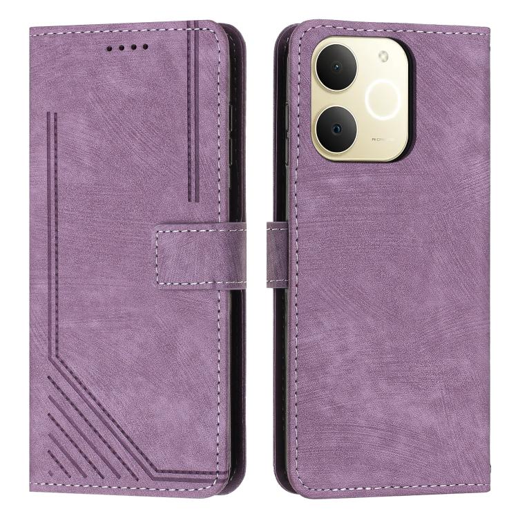Skin Feel Stripe Pattern Leather Phone Case with Lanyard, For Realme 16T 5G, For Realme P4 Power 5G, For Realme 16 5G, For Realme 16 Pro+ 5G, For Realme 16 Pro 5G, For Realme C85 5G / 15x 5G India, For Realme C85 Pro 4G, For Realme 15T 5G              ...
