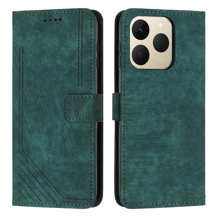 Skin Feel Stripe Pattern Leather Phone Case with Lanyard, For Realme 16T 5G, For Realme P4 Power 5G, For Realme 16 5G, For Realme 16 Pro+ 5G, For Realme 16 Pro 5G, For Realme C85 5G / 15x 5G India, For Realme C85 Pro 4G, For Realme 15T 5G              ...