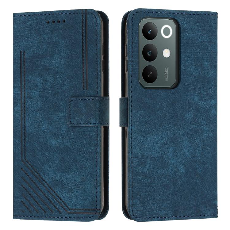 Skin Feel Stripe Pattern Leather Phone Case with Lanyard, For Realme 16T 5G, For Realme P4 Power 5G, For Realme 16 5G, For Realme 16 Pro+ 5G, For Realme 16 Pro 5G, For Realme C85 5G / 15x 5G India, For Realme C85 Pro 4G, For Realme 15T 5G              ...
