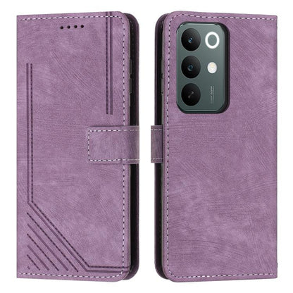 Skin Feel Stripe Pattern Leather Phone Case with Lanyard, For Realme 16T 5G, For Realme P4 Power 5G, For Realme 16 5G, For Realme 16 Pro+ 5G, For Realme 16 Pro 5G, For Realme C85 5G / 15x 5G India, For Realme C85 Pro 4G, For Realme 15T 5G              ...