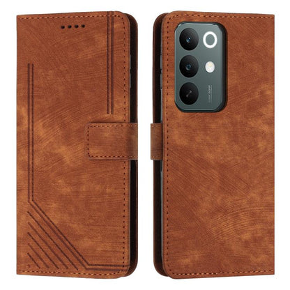 Skin Feel Stripe Pattern Leather Phone Case with Lanyard, For Realme 16T 5G, For Realme P4 Power 5G, For Realme 16 5G, For Realme 16 Pro+ 5G, For Realme 16 Pro 5G, For Realme C85 5G / 15x 5G India, For Realme C85 Pro 4G, For Realme 15T 5G              ...