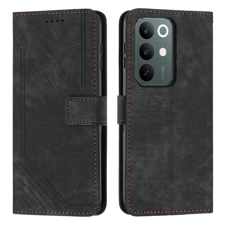Skin Feel Stripe Pattern Leather Phone Case with Lanyard, For Realme 16T 5G, For Realme P4 Power 5G, For Realme 16 5G, For Realme 16 Pro+ 5G, For Realme 16 Pro 5G, For Realme C85 5G / 15x 5G India, For Realme C85 Pro 4G, For Realme 15T 5G              ...