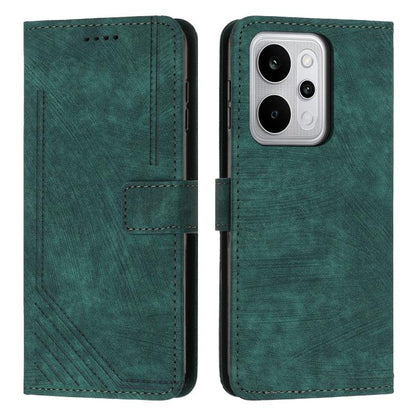 Skin Feel Stripe Pattern Leather Phone Case with Lanyard, For Realme 16T 5G, For Realme P4 Power 5G, For Realme 16 5G, For Realme 16 Pro+ 5G, For Realme 16 Pro 5G, For Realme C85 5G / 15x 5G India, For Realme C85 Pro 4G, For Realme 15T 5G              ...