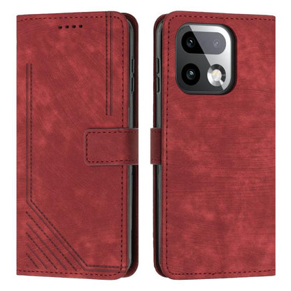Skin Feel Stripe Pattern Leather Phone Case with Lanyard, For Realme 16T 5G, For Realme P4 Power 5G, For Realme 16 5G, For Realme 16 Pro+ 5G, For Realme 16 Pro 5G, For Realme C85 5G / 15x 5G India, For Realme C85 Pro 4G, For Realme 15T 5G              ...