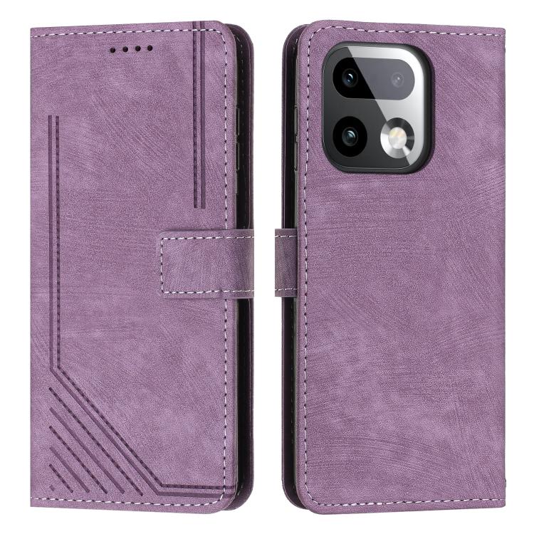 Skin Feel Stripe Pattern Leather Phone Case with Lanyard, For Realme 16T 5G, For Realme P4 Power 5G, For Realme 16 5G, For Realme 16 Pro+ 5G, For Realme 16 Pro 5G, For Realme C85 5G / 15x 5G India, For Realme C85 Pro 4G, For Realme 15T 5G              ...