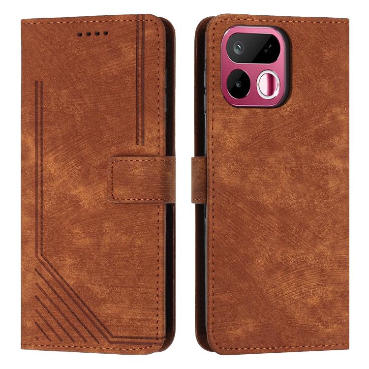 Skin Feel Stripe Pattern Leather Phone Case with Lanyard, For Realme 16T 5G, For Realme P4 Power 5G, For Realme 16 5G, For Realme 16 Pro+ 5G, For Realme 16 Pro 5G, For Realme C85 5G / 15x 5G India, For Realme C85 Pro 4G, For Realme 15T 5G              ...