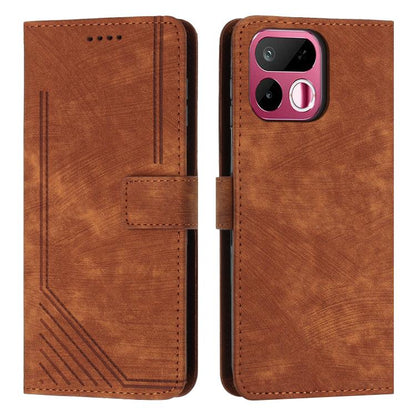 Skin Feel Stripe Pattern Leather Phone Case with Lanyard, For Realme 16T 5G, For Realme P4 Power 5G, For Realme 16 5G, For Realme 16 Pro+ 5G, For Realme 16 Pro 5G, For Realme C85 5G / 15x 5G India, For Realme C85 Pro 4G, For Realme 15T 5G              ...