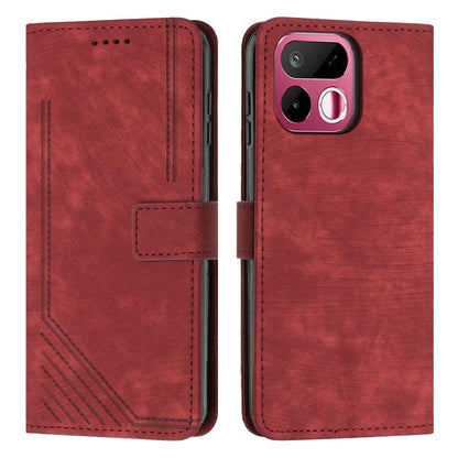 Skin Feel Stripe Pattern Leather Phone Case with Lanyard, For Realme 16T 5G, For Realme P4 Power 5G, For Realme 16 5G, For Realme 16 Pro+ 5G, For Realme 16 Pro 5G, For Realme C85 5G / 15x 5G India, For Realme C85 Pro 4G, For Realme 15T 5G              ...