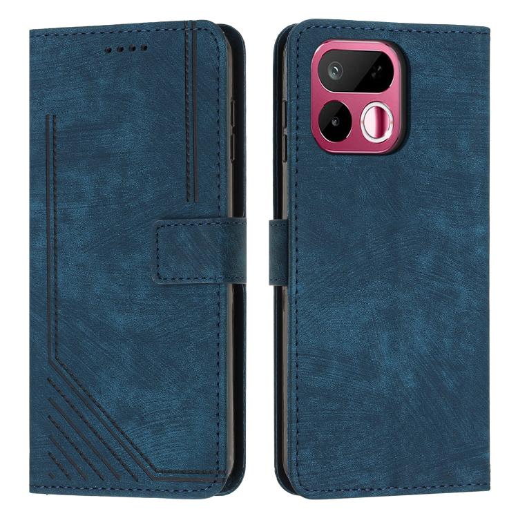 Skin Feel Stripe Pattern Leather Phone Case with Lanyard, For Realme 16T 5G, For Realme P4 Power 5G, For Realme 16 5G, For Realme 16 Pro+ 5G, For Realme 16 Pro 5G, For Realme C85 5G / 15x 5G India, For Realme C85 Pro 4G, For Realme 15T 5G              ...