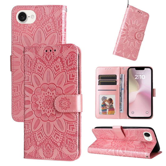Embossed Sunflower Leather Phone Case, For iPhone 17e / 16e, For iPhone 17 Pro Max, For iPhone 17 Pro, For iPhone 17, For iPhone Air, For iPhone 16 Pro Max, For iPhone 16 Pro, For iPhone 16 Plus, For iPhone 16, For iPhone 15 Pro Max, For iPhone 15 Pro