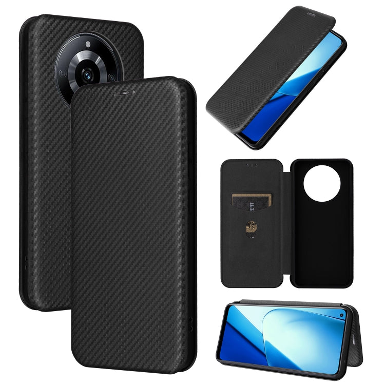 Carbon Fiber Texture Flip Leather Phone Case, For Realme 11 4G Global, For Realme GT5 5G, For Realme 11 5G / 11x, For Realme C53 4G / Narzo N53 4G, For Realme 11 5G, For Realme 11 Pro / 11 Pro+