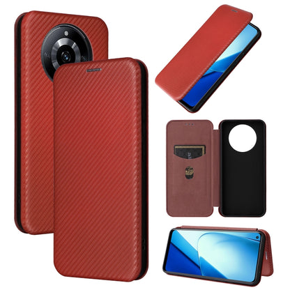 Carbon Fiber Texture Flip Leather Phone Case, For Realme 11 4G Global, For Realme GT5 5G, For Realme 11 5G / 11x, For Realme C53 4G / Narzo N53 4G, For Realme 11 5G, For Realme 11 Pro / 11 Pro+