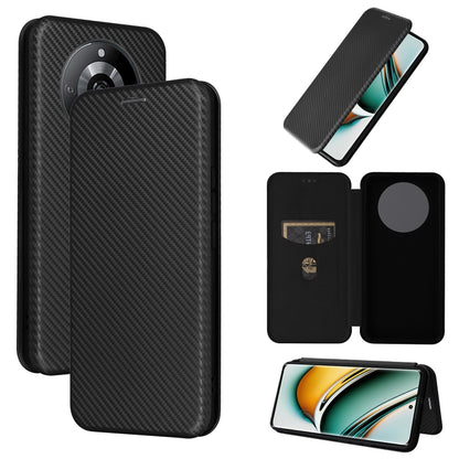 Carbon Fiber Texture Flip Leather Phone Case, For Realme 11 4G Global, For Realme GT5 5G, For Realme 11 5G / 11x, For Realme C53 4G / Narzo N53 4G, For Realme 11 5G, For Realme 11 Pro / 11 Pro+