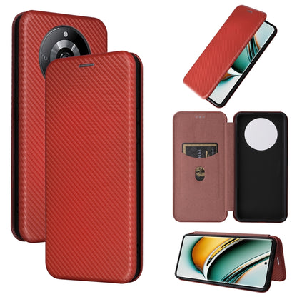 Carbon Fiber Texture Flip Leather Phone Case, For Realme 11 4G Global, For Realme GT5 5G, For Realme 11 5G / 11x, For Realme C53 4G / Narzo N53 4G, For Realme 11 5G, For Realme 11 Pro / 11 Pro+