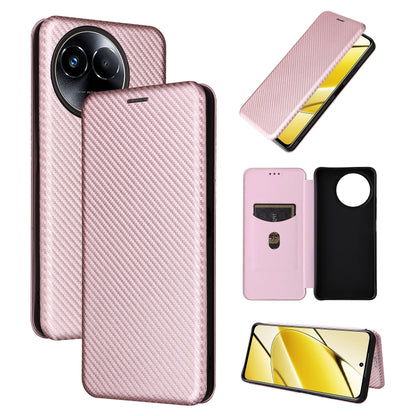 Carbon Fiber Texture Flip Leather Phone Case, For Realme 11 4G Global, For Realme GT5 5G, For Realme 11 5G / 11x, For Realme C53 4G / Narzo N53 4G, For Realme 11 5G, For Realme 11 Pro / 11 Pro+