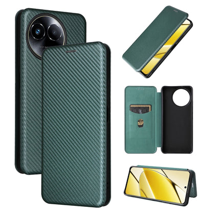 Carbon Fiber Texture Flip Leather Phone Case, For Realme 11 4G Global, For Realme GT5 5G, For Realme 11 5G / 11x, For Realme C53 4G / Narzo N53 4G, For Realme 11 5G, For Realme 11 Pro / 11 Pro+