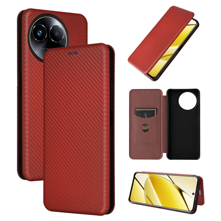 Carbon Fiber Texture Flip Leather Phone Case, For Realme 11 4G Global, For Realme GT5 5G, For Realme 11 5G / 11x, For Realme C53 4G / Narzo N53 4G, For Realme 11 5G, For Realme 11 Pro / 11 Pro+